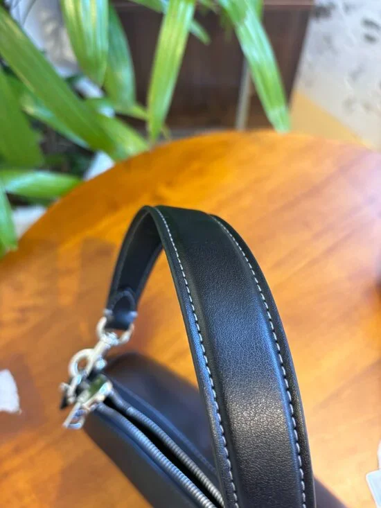 Coach Teri Hobo Bag in Black Leather with Silver Hardware - Picture 6 of 7